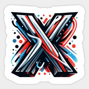 Letter X design graffity style Sticker